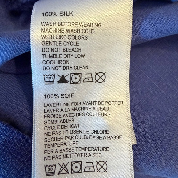 Tommy Bahama Men's Royal Blue Floral Silk Short Sleeve Button Down, Size Lage - Picture 9 of 12